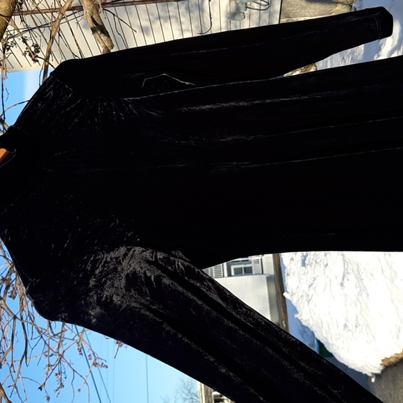 BCBG Max Azria Vintage Midnight Blue Velvet Mockneck Gown - Picture 11 of 12